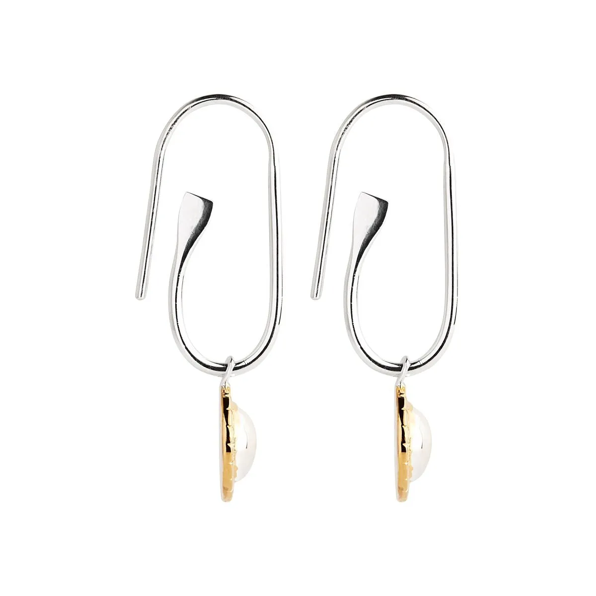 Najo Jewellery Najo - Beaten Dome on Paperclip hoop