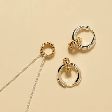 Najo Jewellery Najo - Chia Two-Tone Huggie Charm Hoop