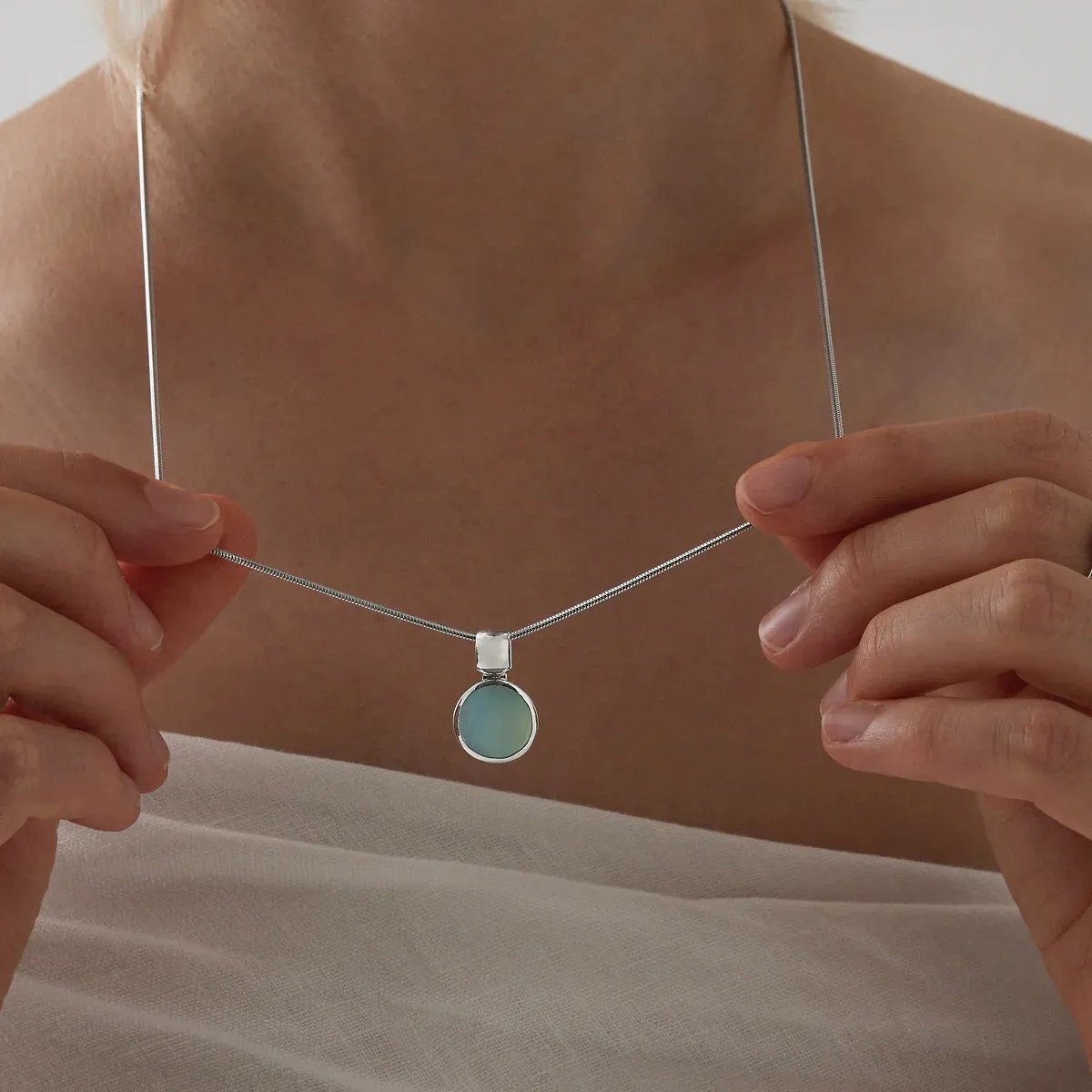 Najo Jewellery Najo - Chroma Aqua Chalcedony Necklace