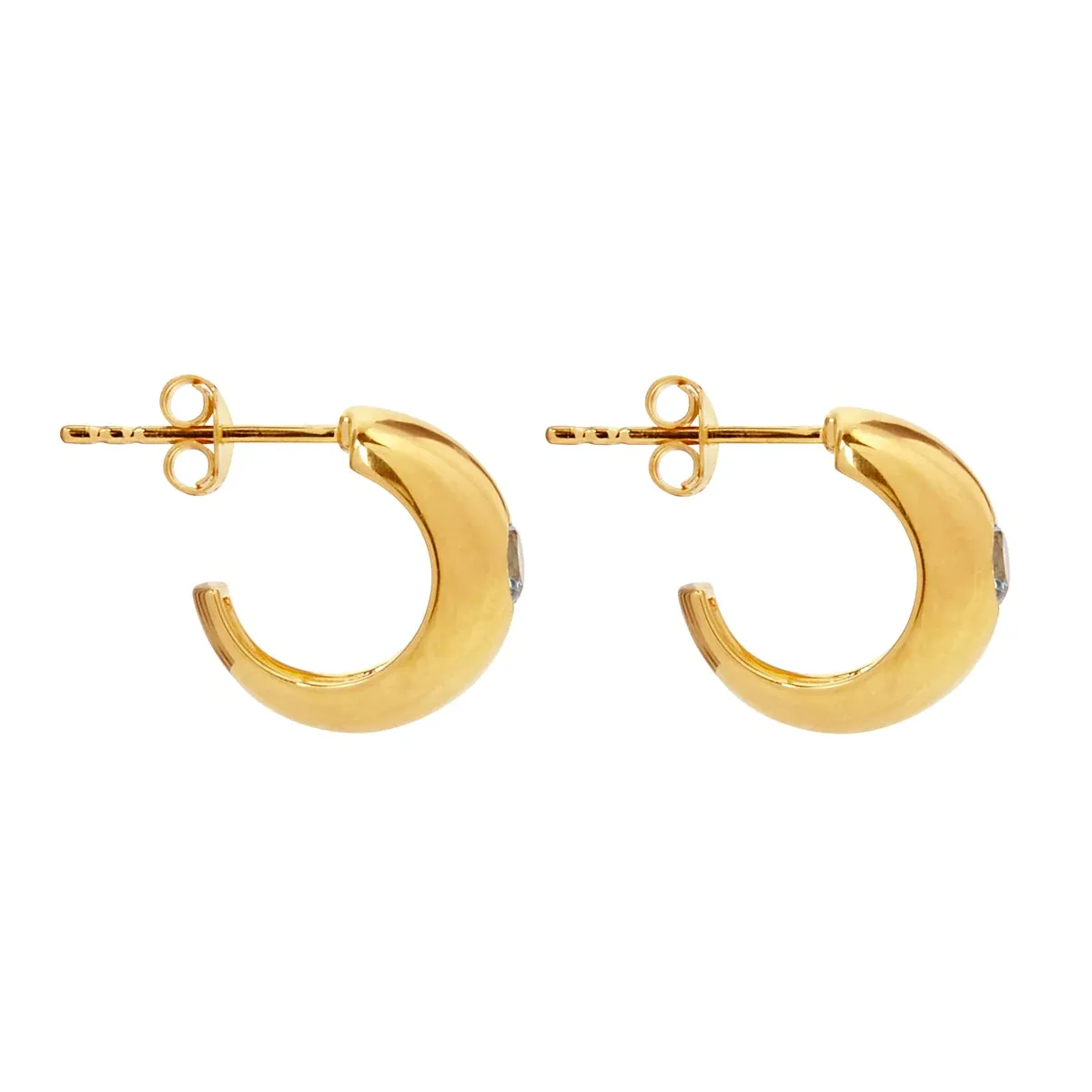 Najo Jewellery Najo - Cosmic Yellow Gold Blue Topaz Stud Earring