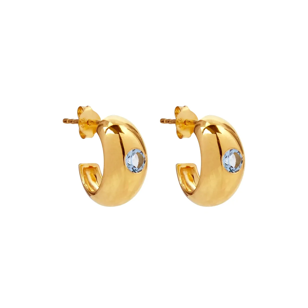Najo Jewellery Najo - Cosmic Yellow Gold Blue Topaz Stud Earring