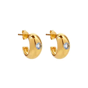 Najo Jewellery Najo - Cosmic Yellow Gold Blue Topaz Stud Earring