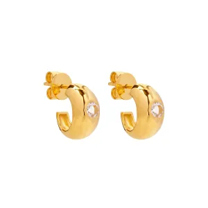 Najo Jewellery Najo - Cosmic Yellow Gold White Topaz Stud Earrings