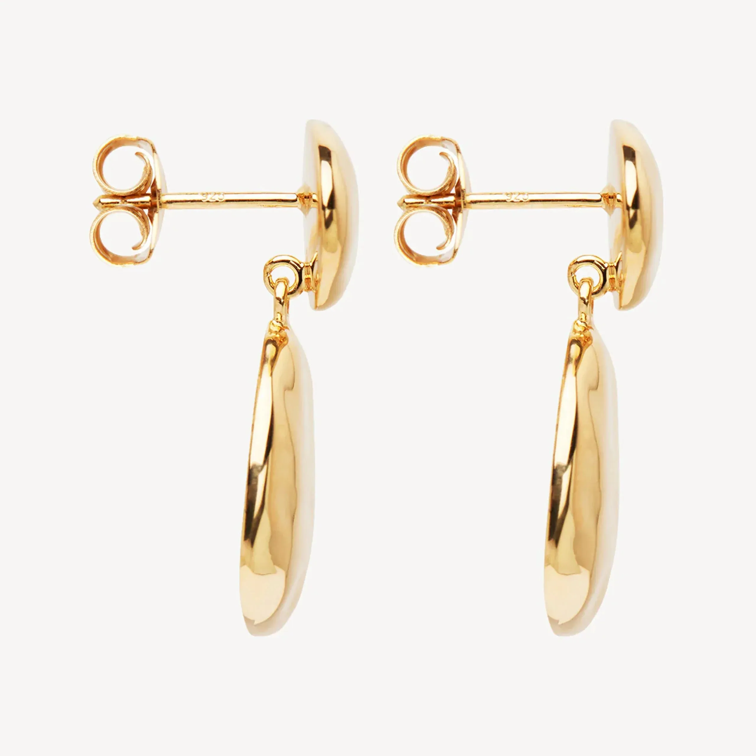 Najo Jewellery Najo - Double Pebblet Stud Earrings Gold Plated