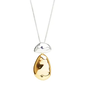 Najo Jewellery Najo - Double Pebblet Two-tone Pendant