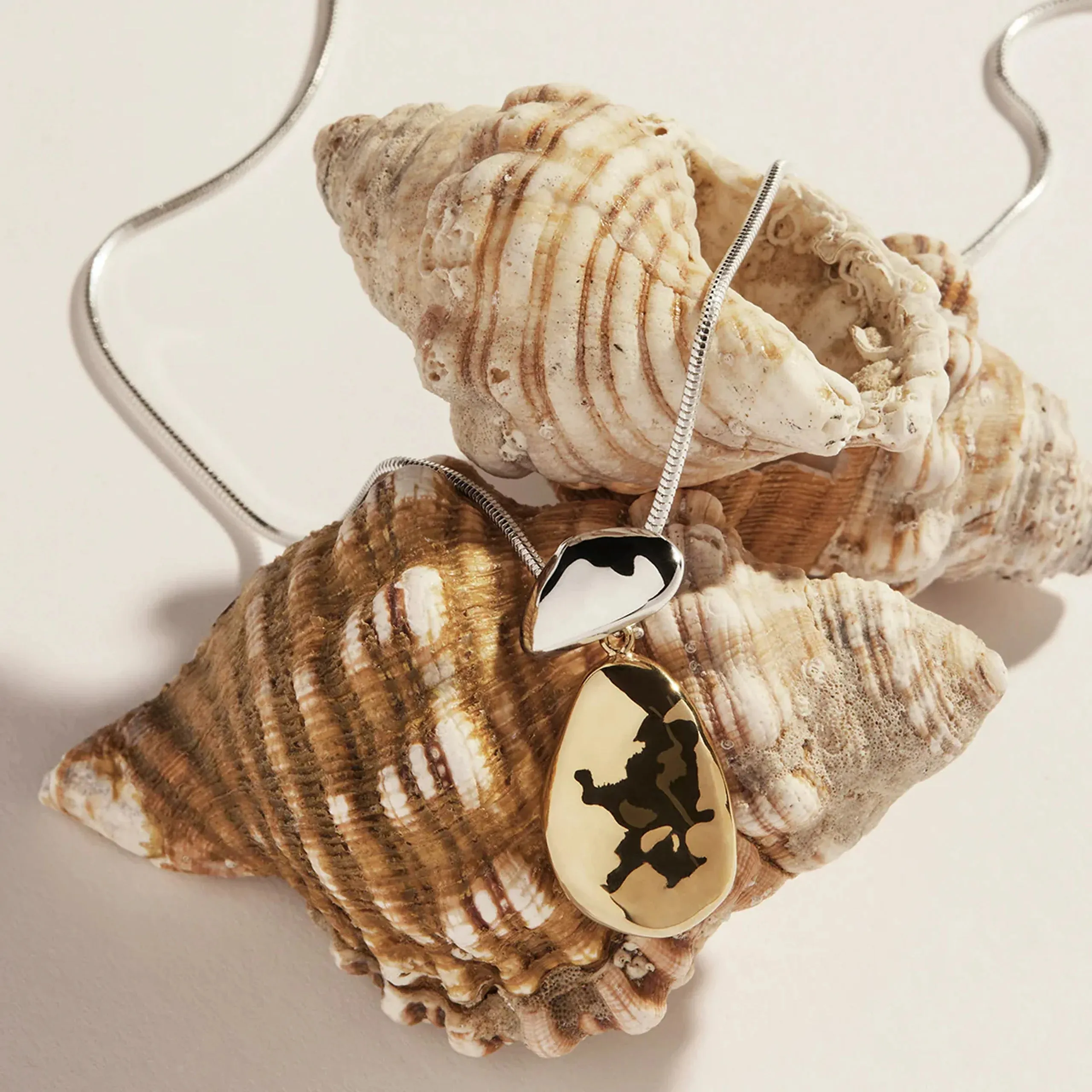 Najo Jewellery Najo - Double Pebblet Two-tone Pendant