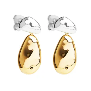 Najo Jewellery Najo - Double Pebblet Two-Tone Stud Earrings