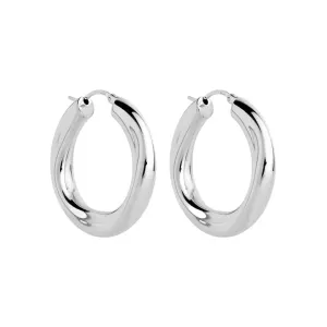 Najo Jewellery Najo - Dune Hoop Earrings Medium Silver