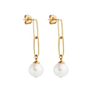 Najo Jewellery Najo - Eden Pearl Drop Gold Plated Earring