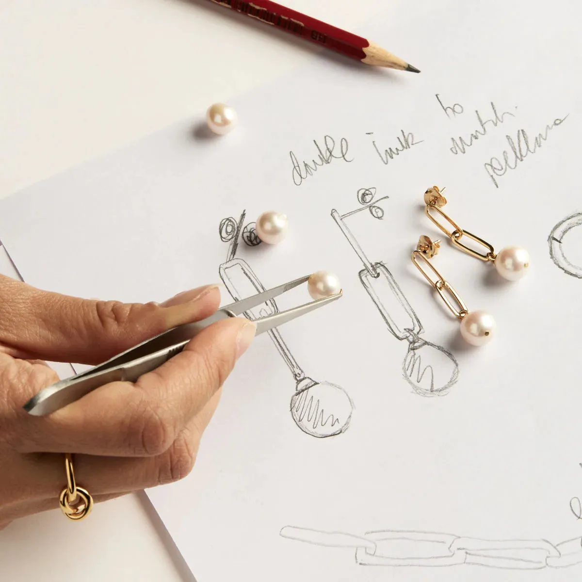 Najo Jewellery Najo - Eden Pearl Drop Gold Plated Earring