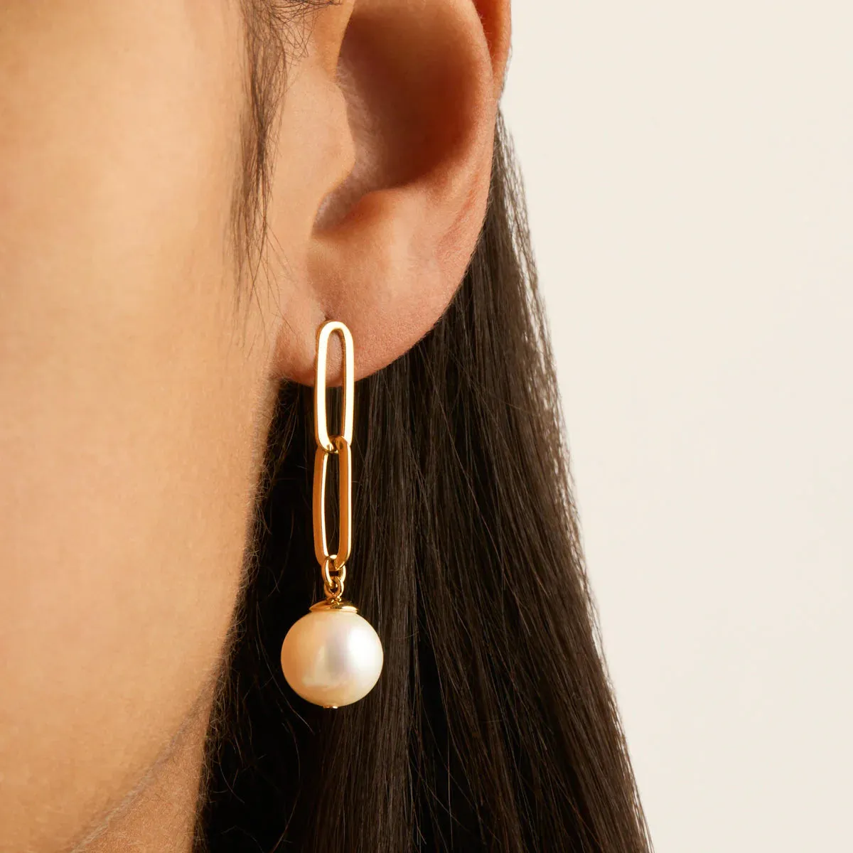Najo Jewellery Najo - Eden Pearl Drop Gold Plated Earring