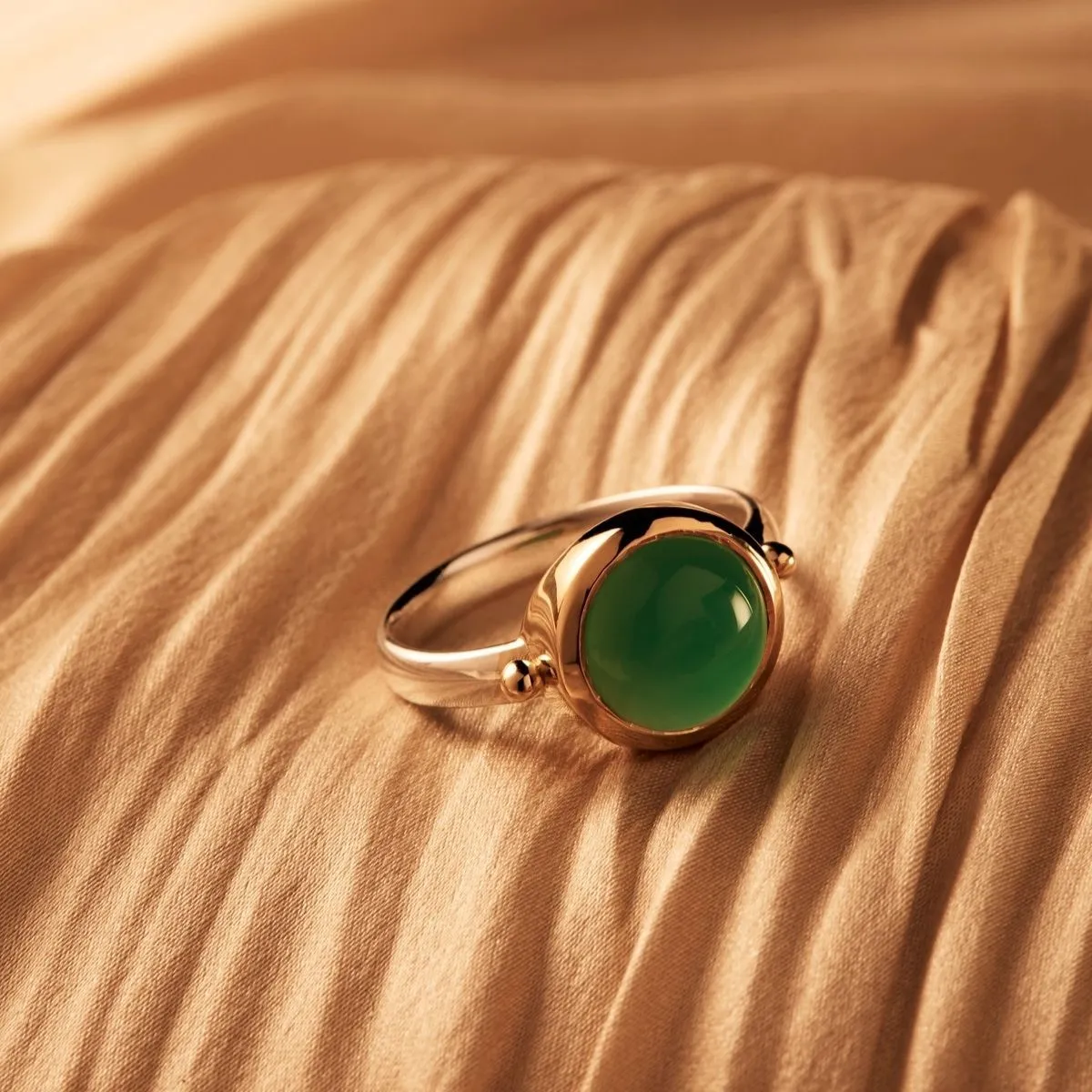 Najo Jewellery Najo - Garland Green Onyx Two-Tone Ring