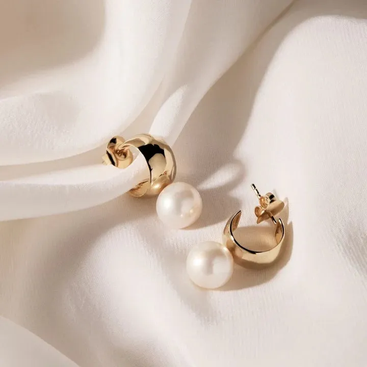 Najo Jewellery Najo - Idyll Pearl Stud Earring Yellow Gold