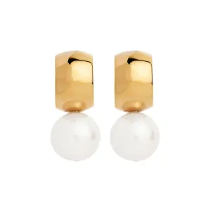 Najo Jewellery Najo - Idyll Pearl Stud Earring Yellow Gold