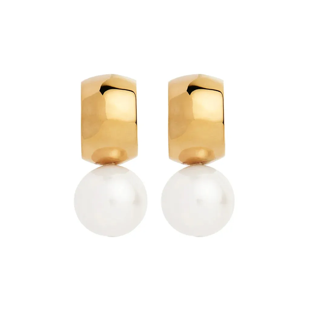 Najo Jewellery Najo - Idyll Pearl Stud Earring Yellow Gold