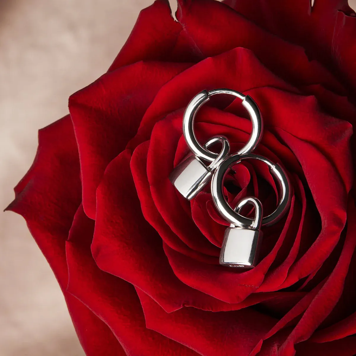 Najo Jewellery Najo - Love Lock Huggie Silver
