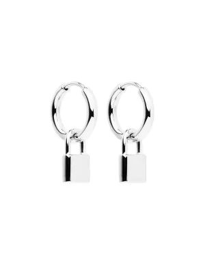 Najo Jewellery Najo - Love Lock Huggie Silver