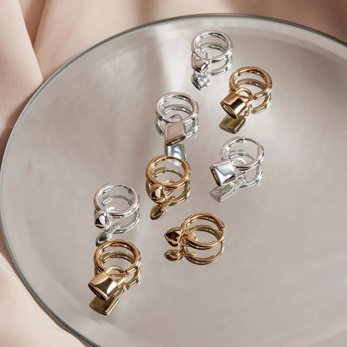 Najo Jewellery Najo - Love Lock Huggie Silver