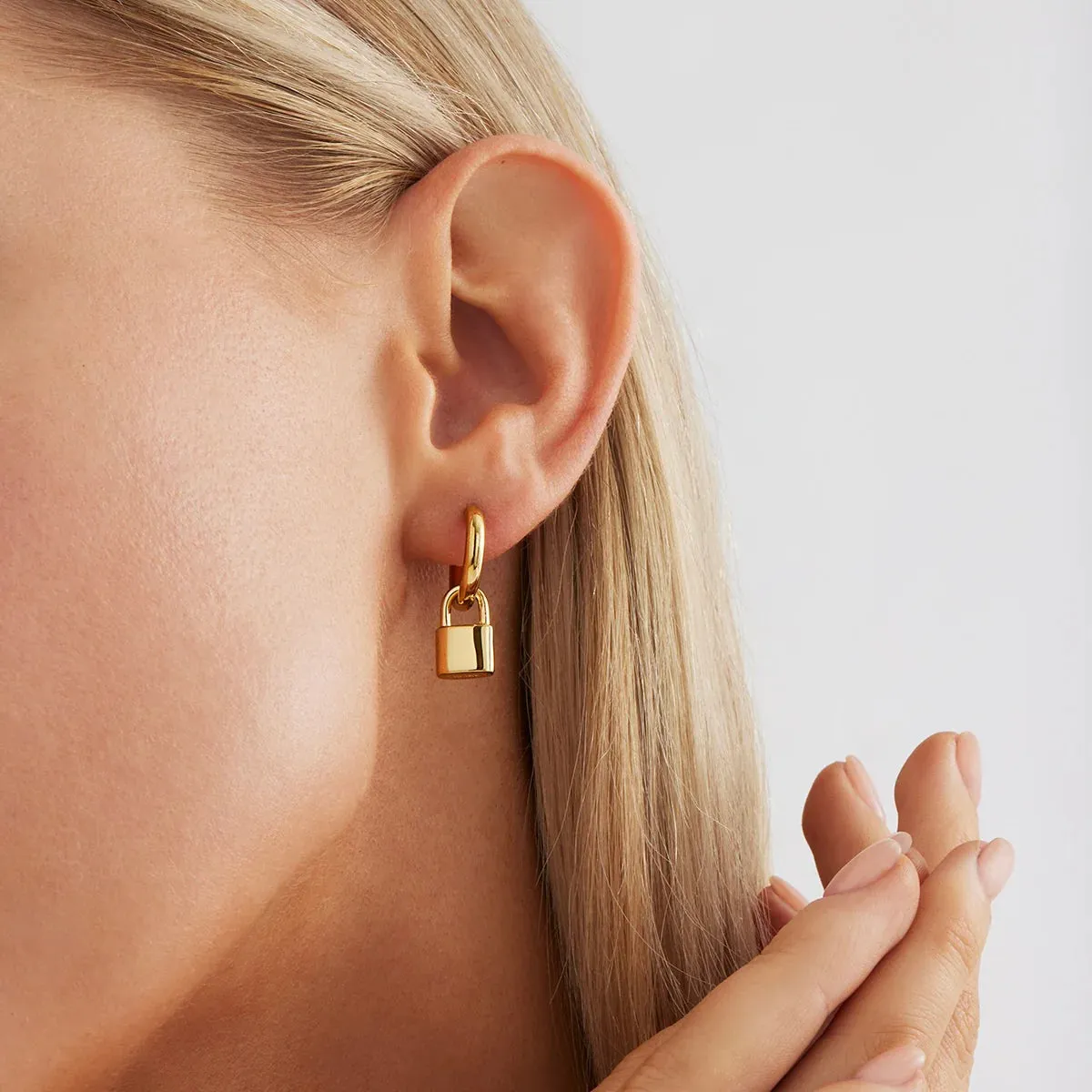Najo Jewellery Najo - Love Lock Huggies Gold Plated