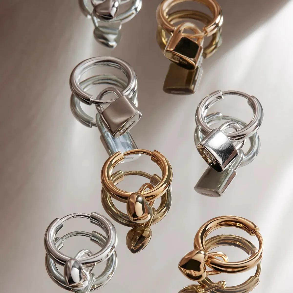 Najo Jewellery Najo - Love Lock Huggies Gold Plated