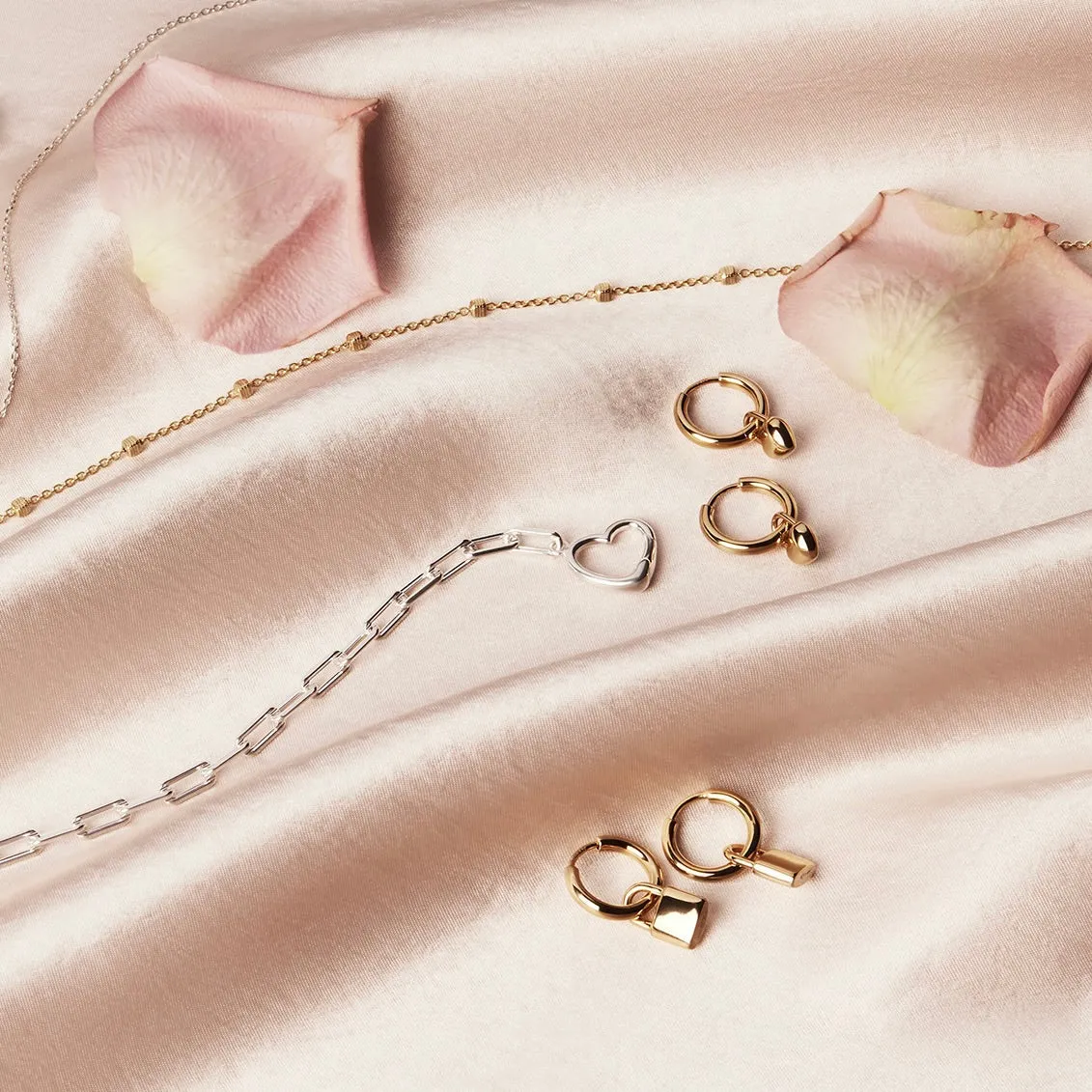 Najo Jewellery Najo - Love Lock Huggies Gold Plated