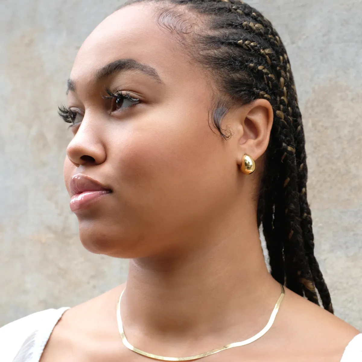 Najo Jewellery Najo - Mode Yellow Gold Huggie Earring