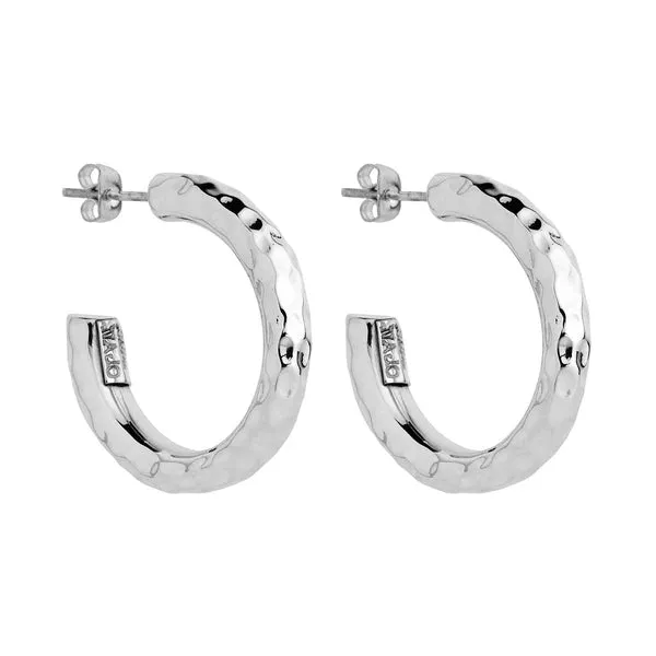 Najo Jewellery Najo - Moonglow 5x30mm Hoop Earrings Silver