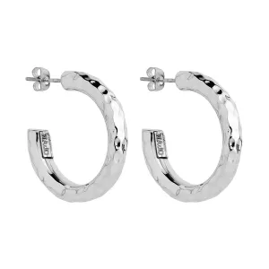 Najo Jewellery Najo - Moonglow 5x30mm Hoop Earrings Silver