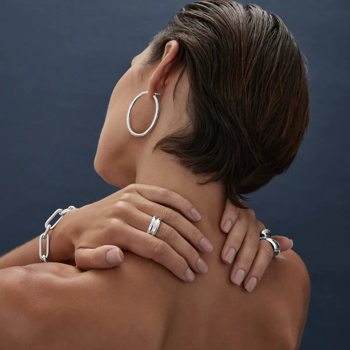 Najo Jewellery Najo - Orbit Hoop Earrings Silver