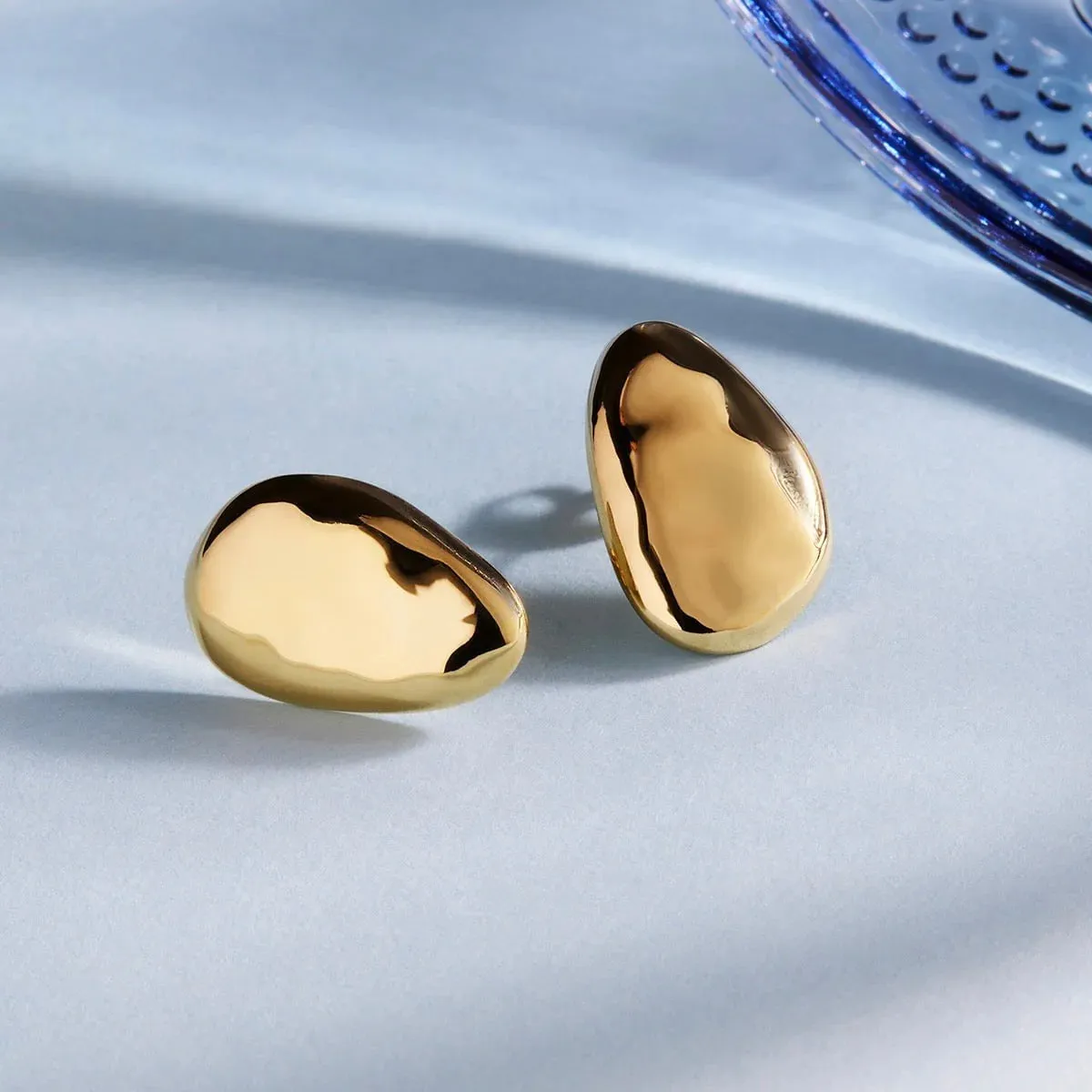 Najo Jewellery Najo - Pebblestone Stud Earrings Gold Plated