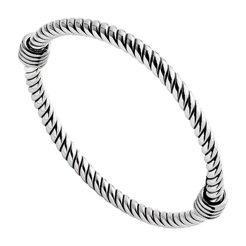 Najo Jewellery Najo - Rope Bangle Silver 65mm