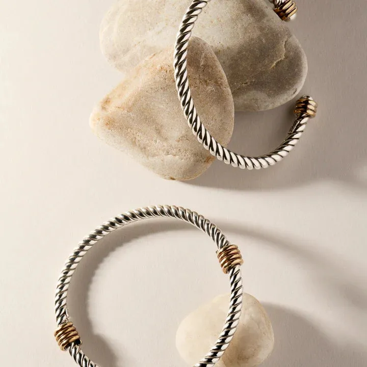 Najo Jewellery Najo - Rope Silver & Tumbaga Cuff 60mm