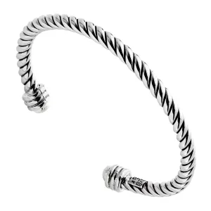 Najo Jewellery Najo - Rope Silver Cuff 60mm Silver