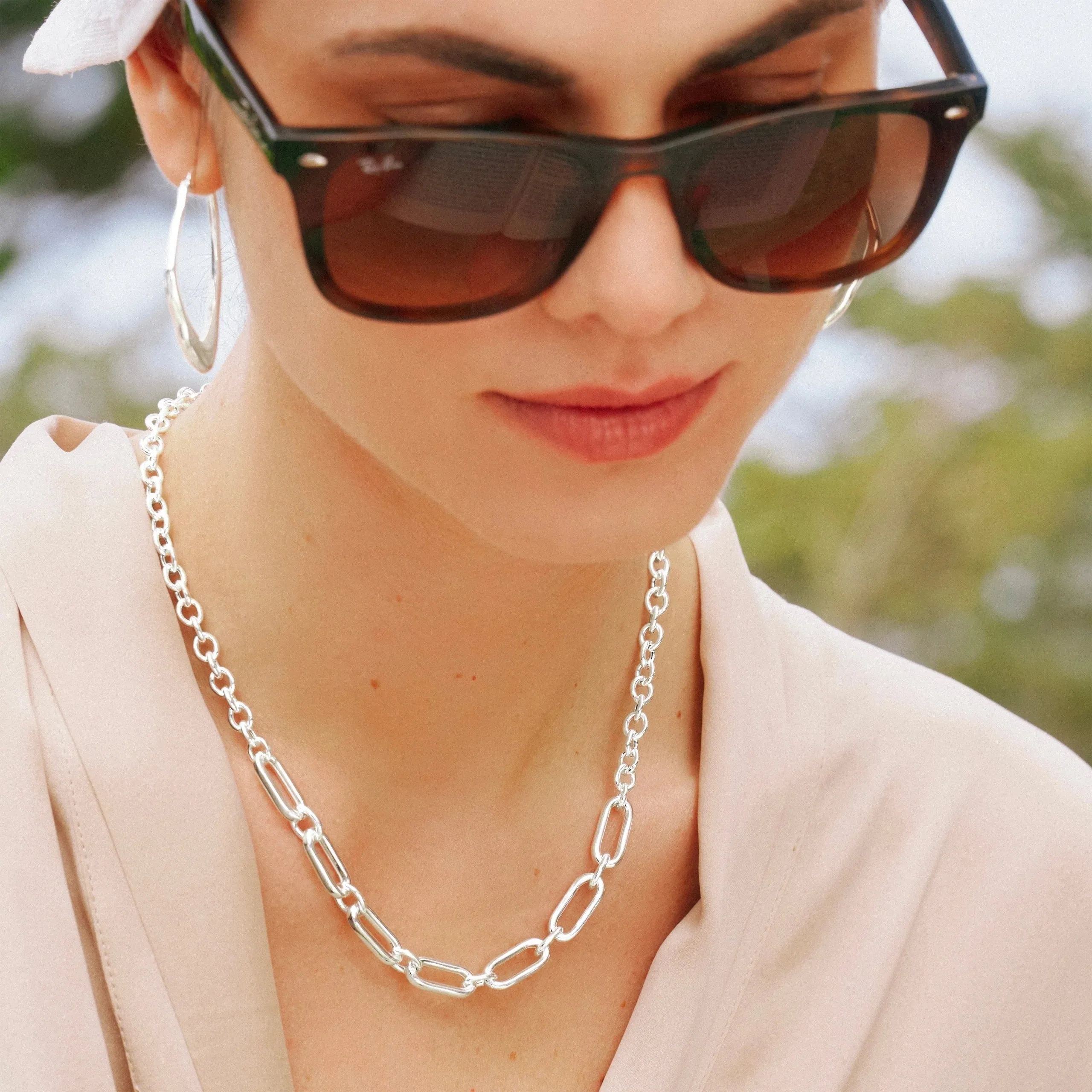 Najo Jewellery Najo - Sentiero Oval Link Chain Necklace Sterling Silver