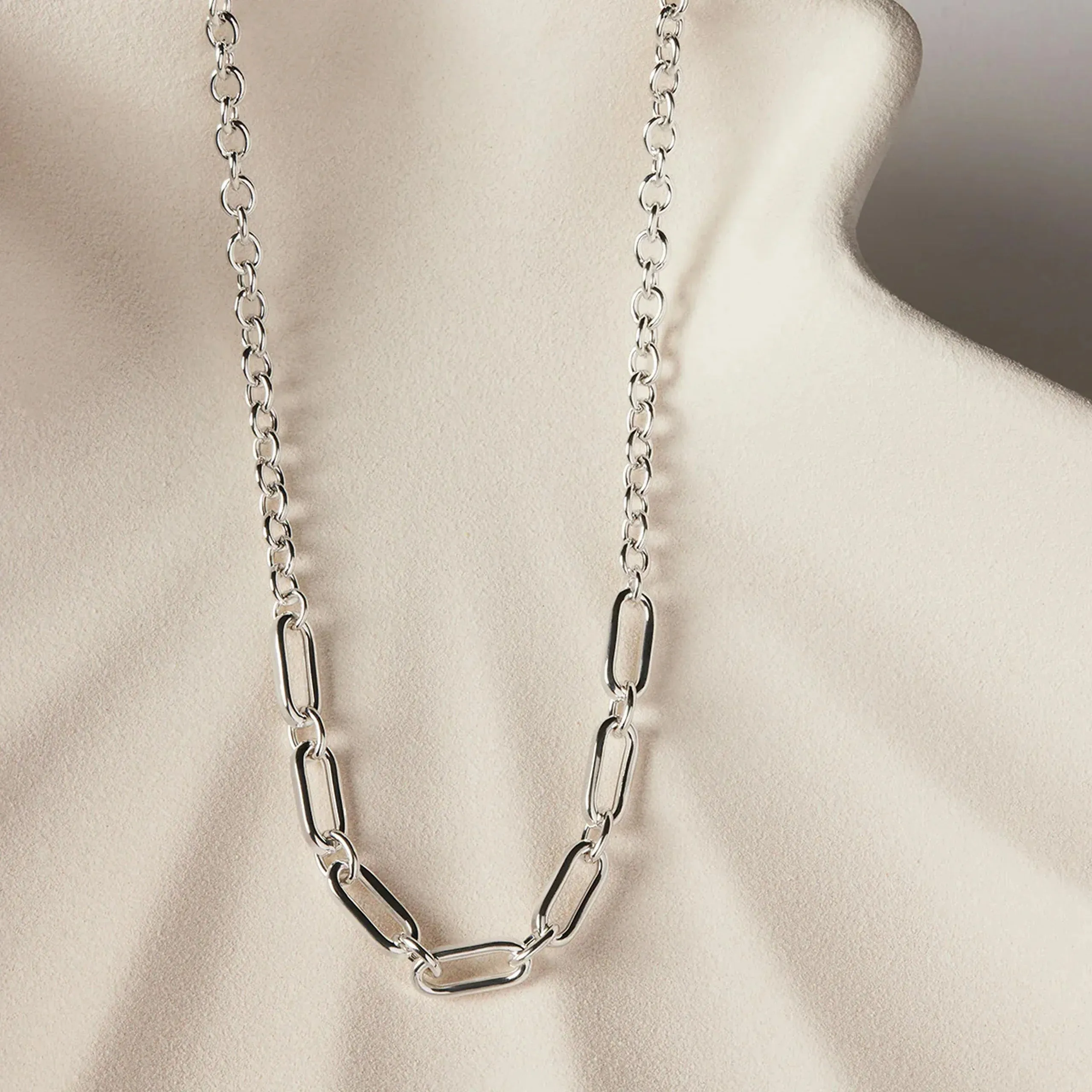 Najo Jewellery Najo - Sentiero Oval Link Chain Necklace Sterling Silver