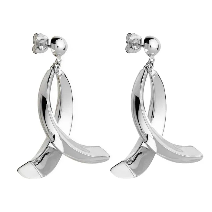 Najo Jewellery Najo - Silver Frond Stud Earrings Silver