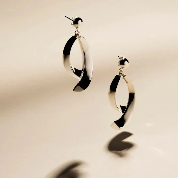 Najo Jewellery Najo - Silver Frond Stud Earrings Silver