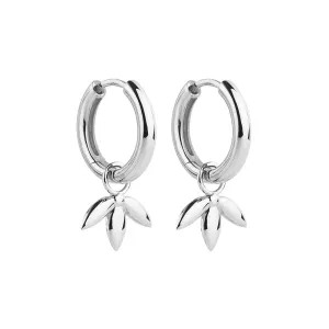 Najo Jewellery Najo - Silver hoop and leaf earring