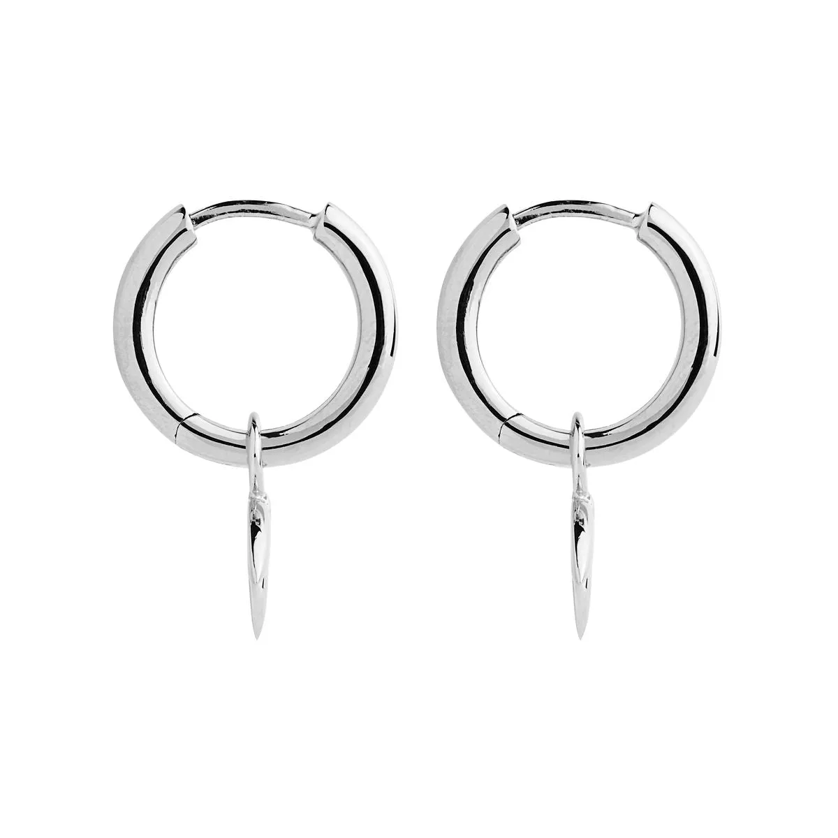 Najo Jewellery Najo - Silver hoop and leaf earring