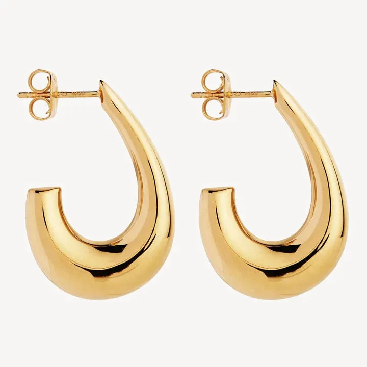 Najo Jewellery Najo - Sweep Stud Earrings Gold Plated
