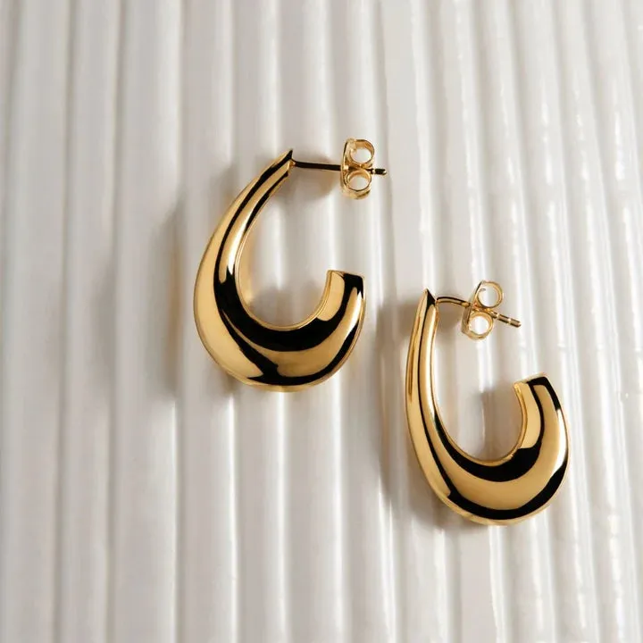 Najo Jewellery Najo - Sweep Stud Earrings Gold Plated