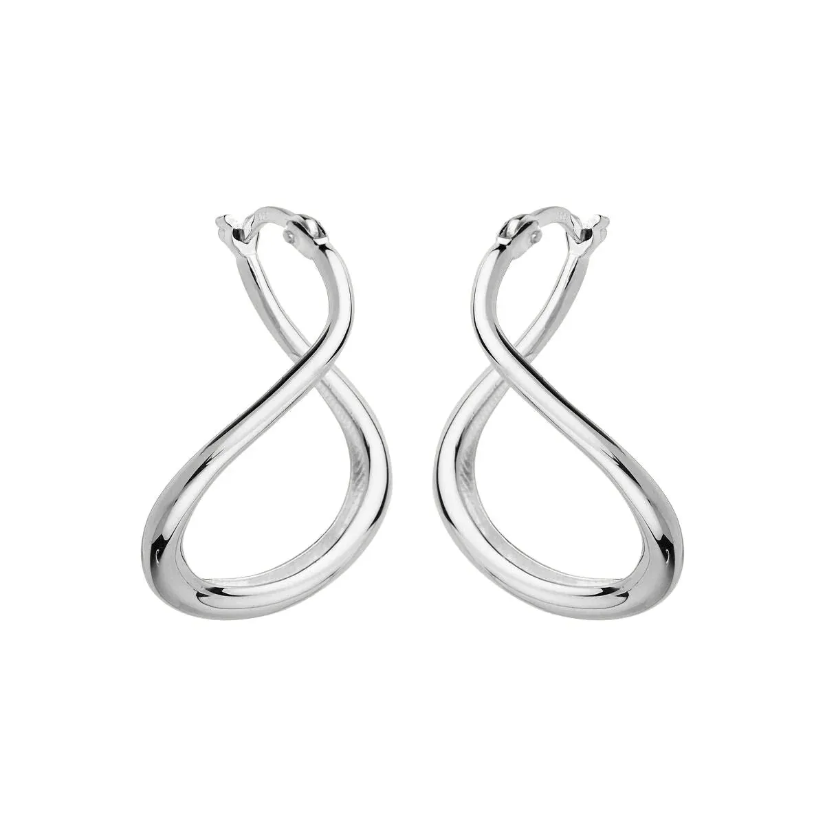 Najo Jewellery Najo - Wave Hoop Earrings Silver