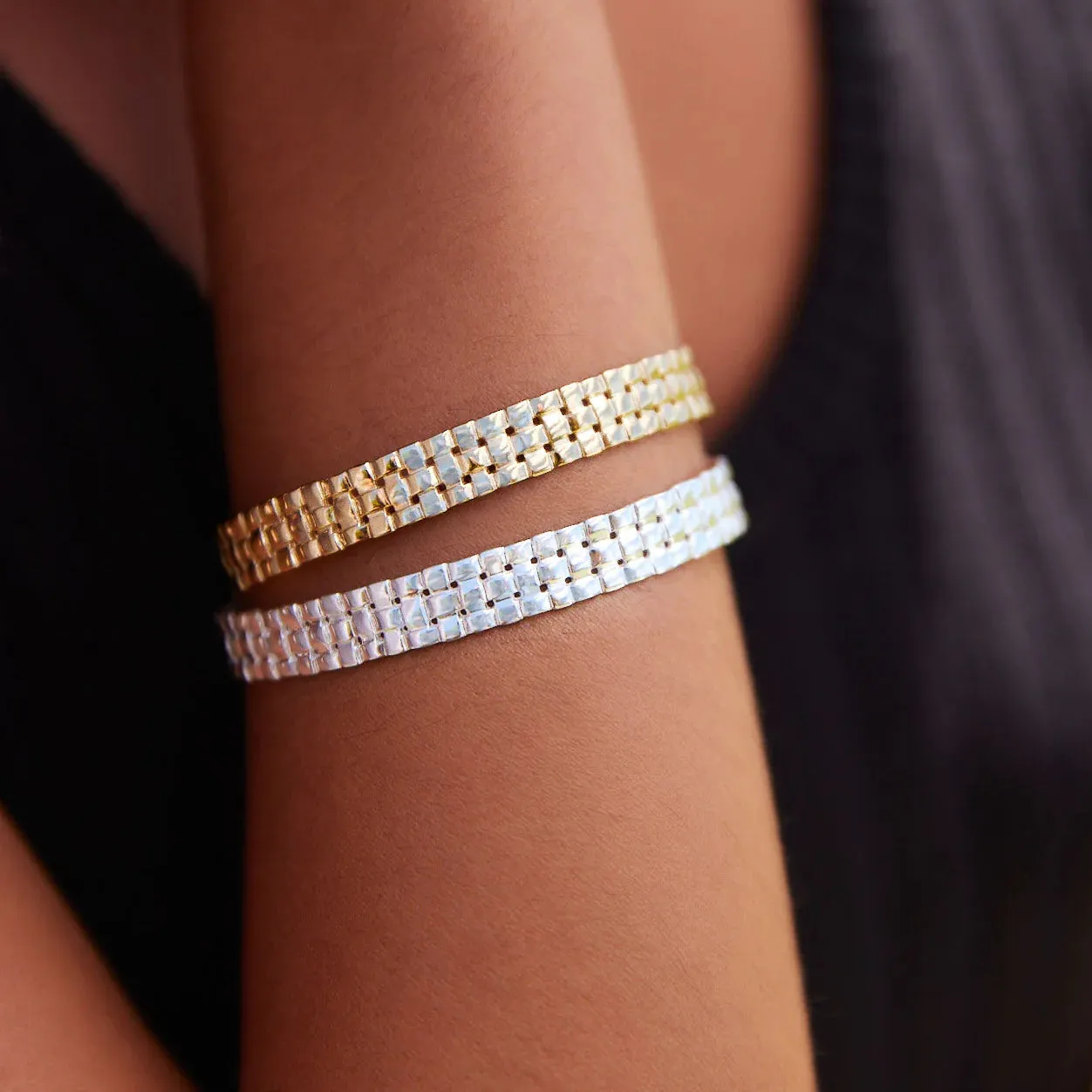 Najo Jewellery Najo - Weave Cuff 60mm Gold Plated