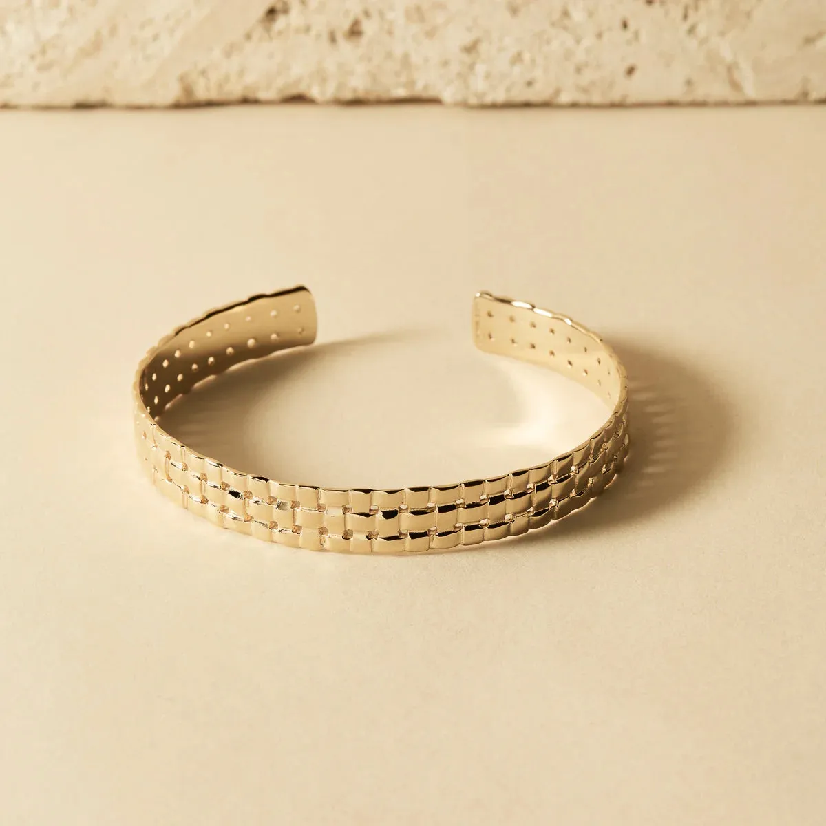 Najo Jewellery Najo - Weave Cuff 60mm Gold Plated