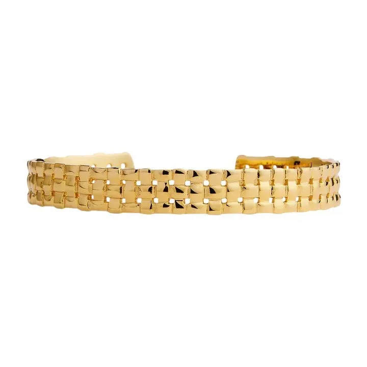Najo Jewellery Najo - Weave Cuff 60mm Gold Plated