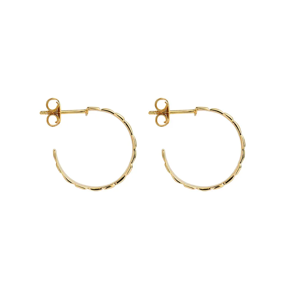 Najo Jewellery Najo - Weave Stud Hoop Earring Gold Plate