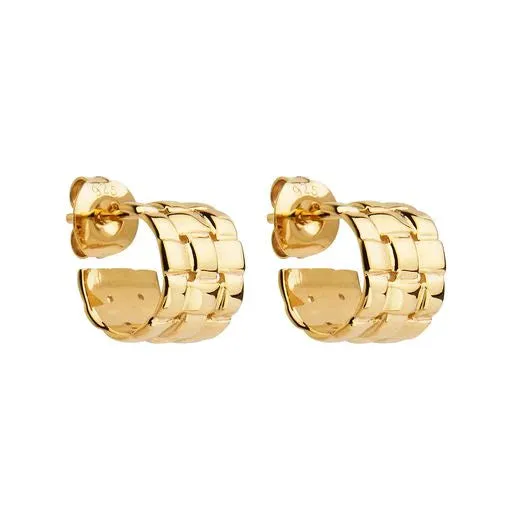Najo Jewellery Najo - Weave Stud Hoop Earrings Gold Plated