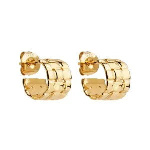 Najo Jewellery Najo - Weave Stud Hoop Earrings Gold Plated