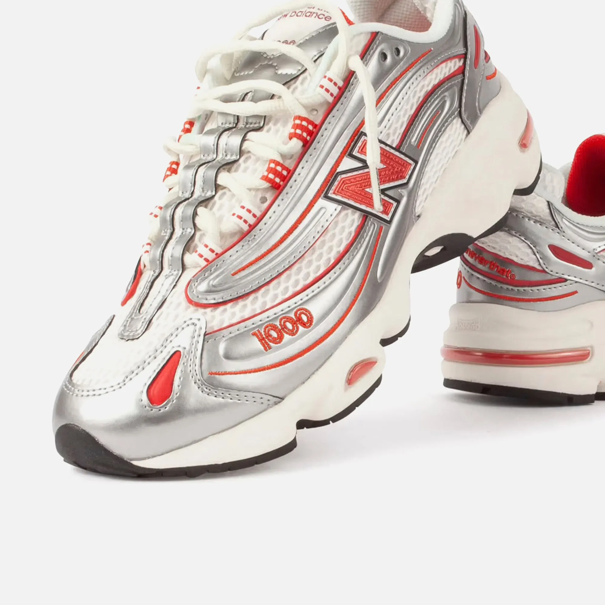 New Balance x This is Never That M1000 -  Metallic Silver / Red