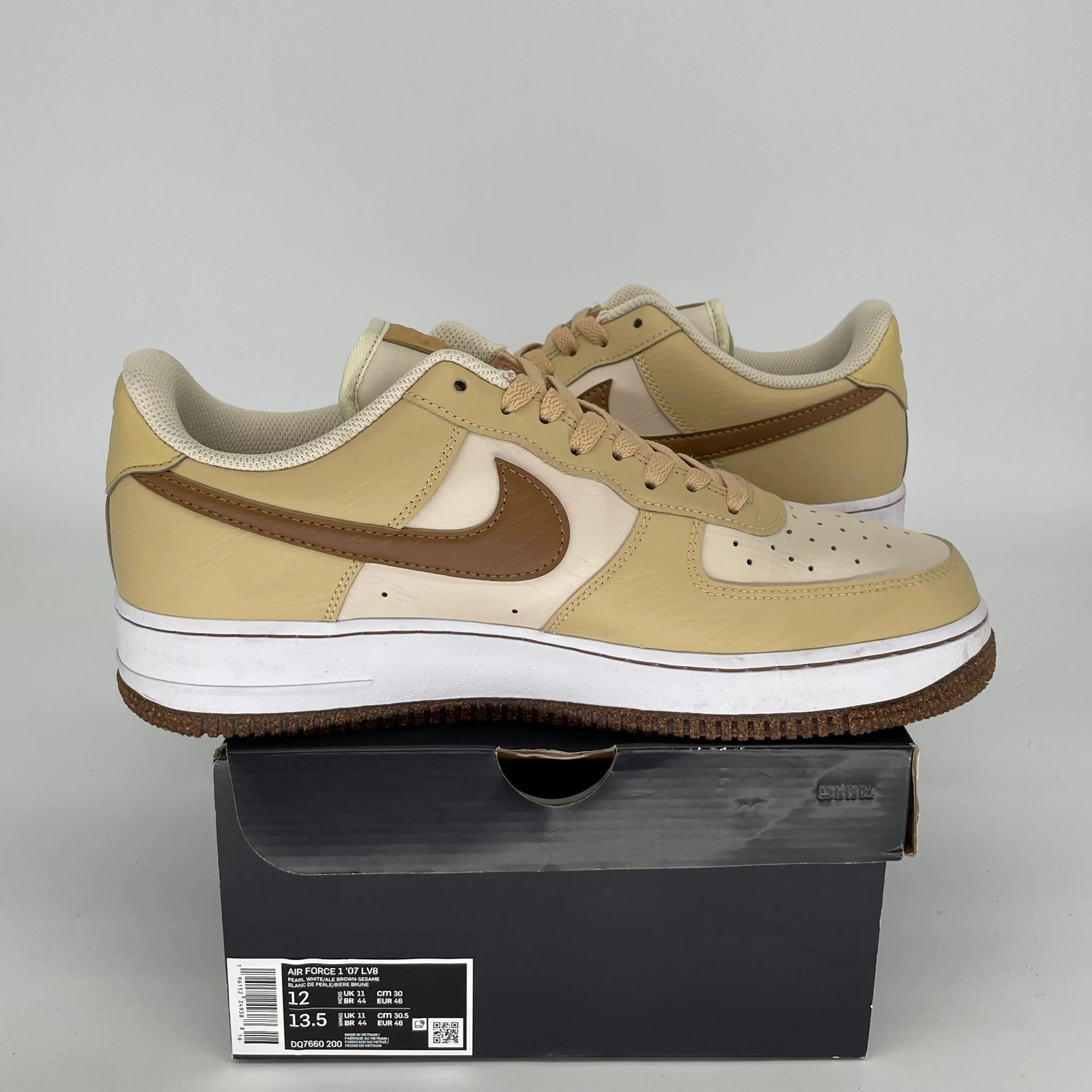 NIKE AIR FORCE 1 LOW PEARL WHITE SESAME SIZE 12 DQ7660-200